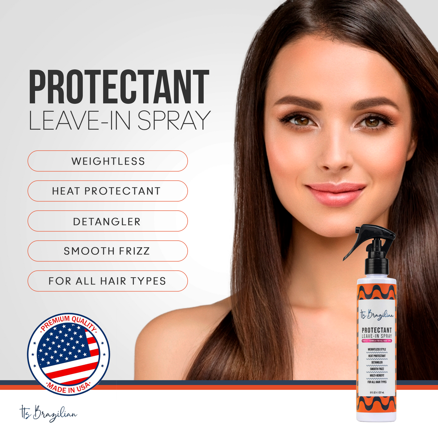 Kit with 2 Protectant Leave-In Spray Anti-Frizz - 8 Fl Oz (each