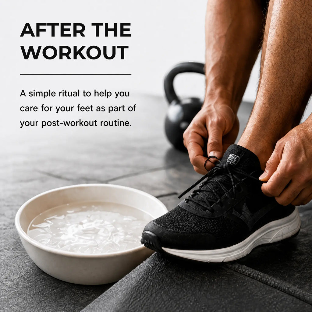 After the workout: a simple ritual to help you care for your feet as part of your post-training routine.