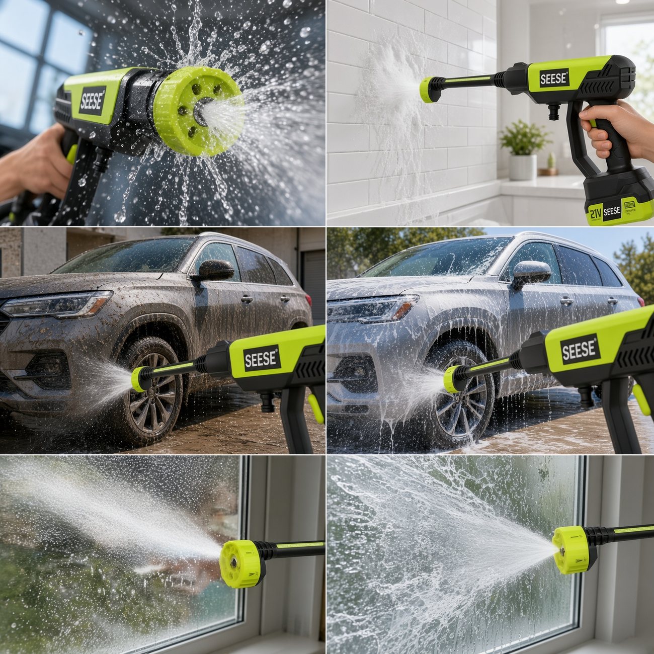SEESE 21V Cordless Pressure Washer — Runs From a Bucket